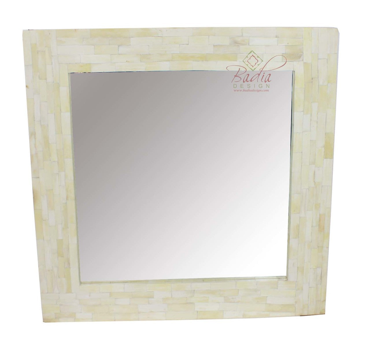 Square Moroccan Camel Bone Inlay Mirror