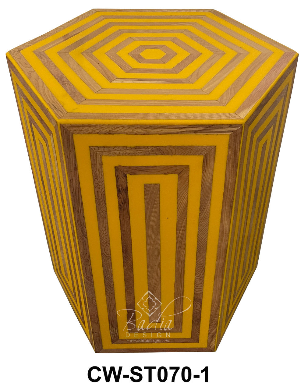 Wood and Resin Inlay Side Tables