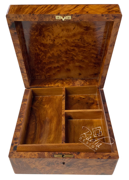 Wooden Thuya Jewelry Box with Mother of Pearl Inlay