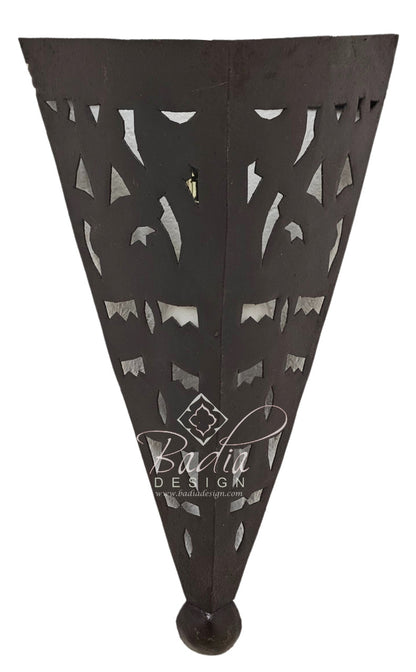 Handcrafted Rustic Iron Wall Sconce with Geometric Pattern