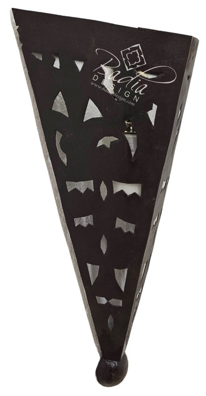 Handcrafted Rustic Iron Wall Sconce with Geometric Pattern