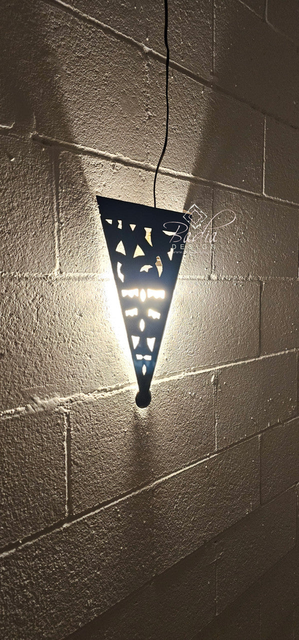 Handcrafted Rustic Iron Wall Sconce with Geometric Pattern